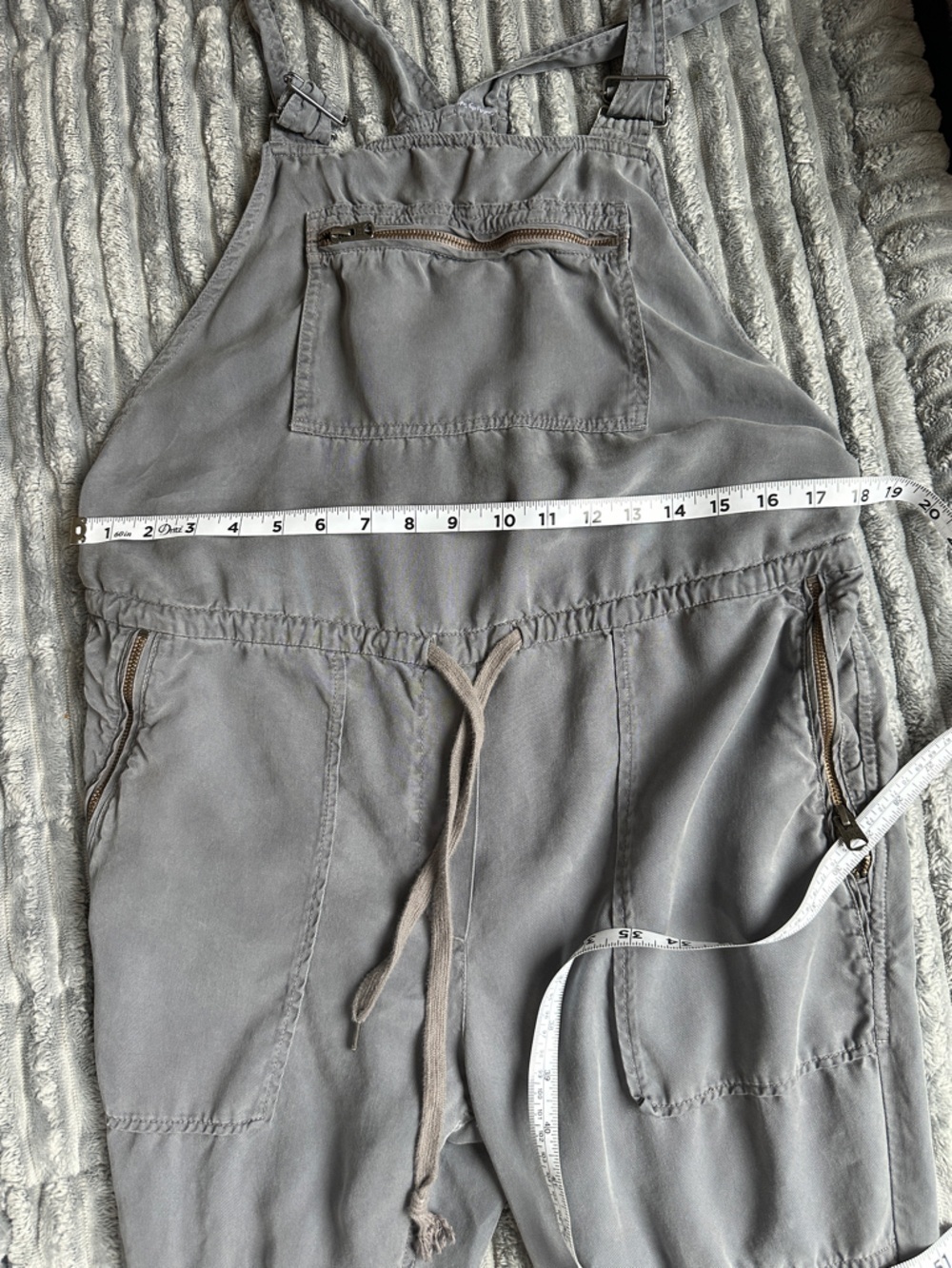 Wilfred free soft grey distressed cropped overalls - Picture 7 of 12